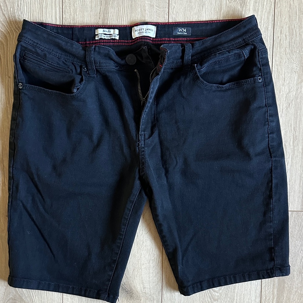 Men's Dark Denim Slim Fit Jean Shorts